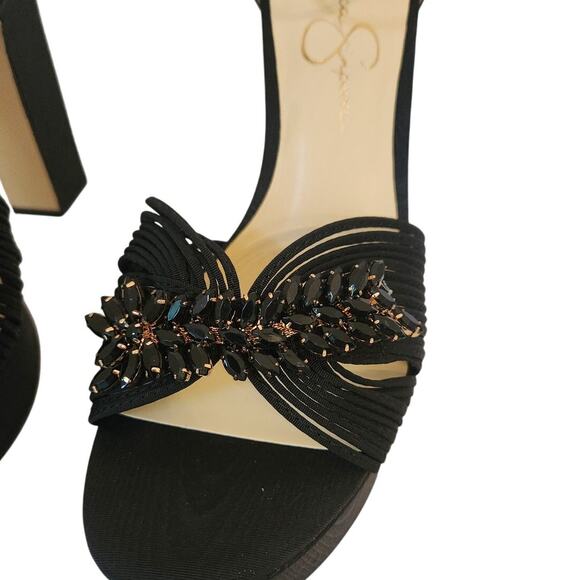 New Jessica Simpson Anissia Ankle Strap Platform Pump Black Formal 9M - Picture 7 of 13